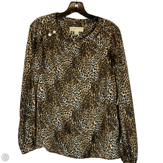 Top Long Sleeve By Michael By Michael Kors In Animal Print, Size: S