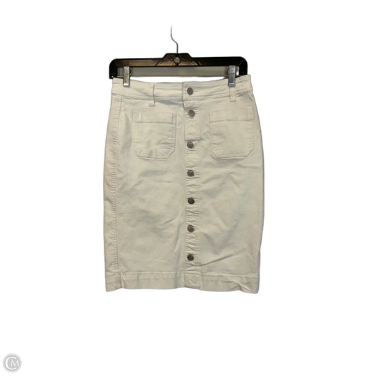 Skirt Midi By One 5 One In Cream Denim, Size: S