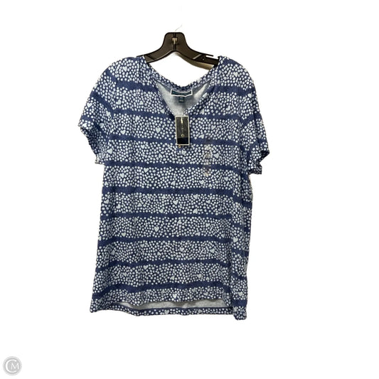 Top Short Sleeve By Karen Scott In Blue, Size: Xxl