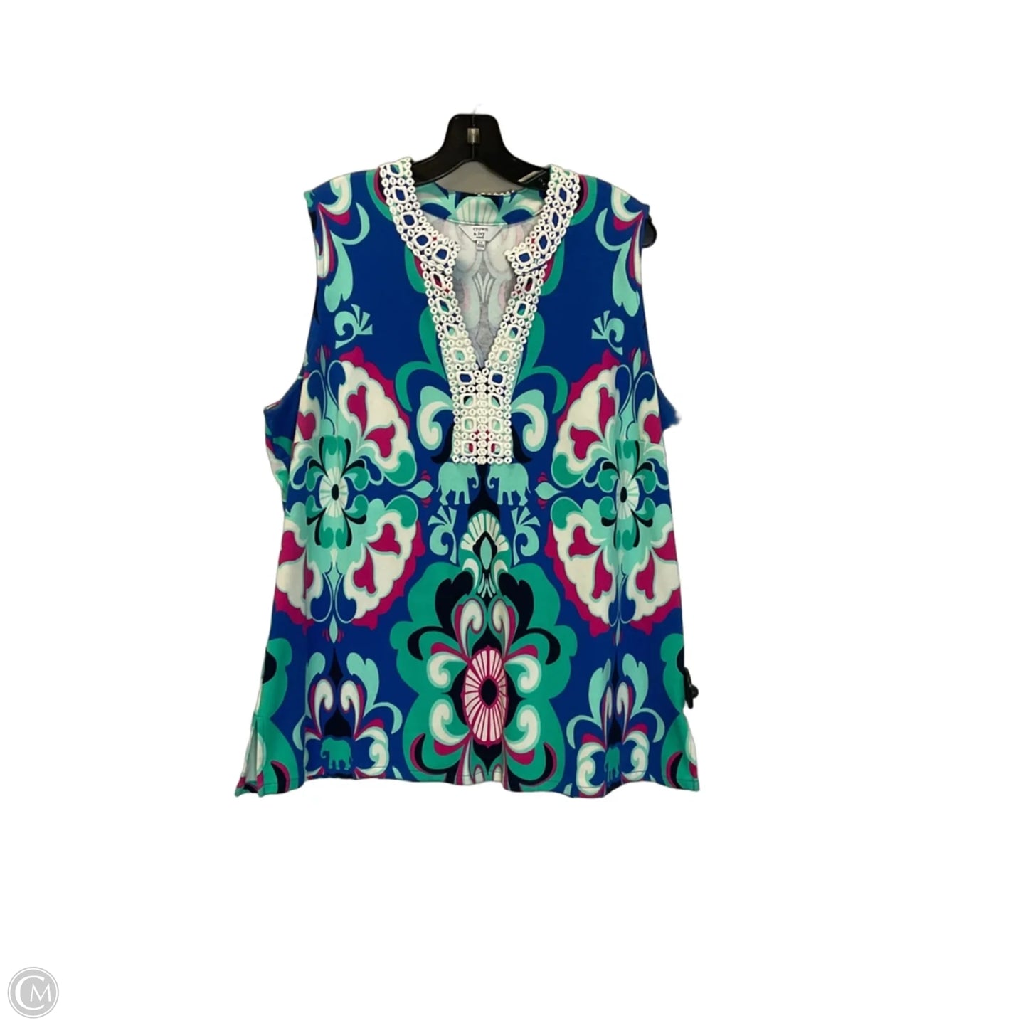 Top Sleeveless By Crown And Ivy In Blue, Size: 2x