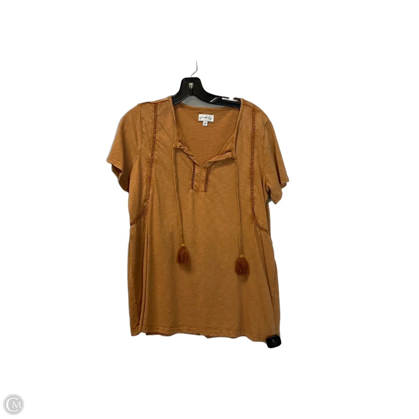 Top Short Sleeve By Wonderly In Orange, Size: S