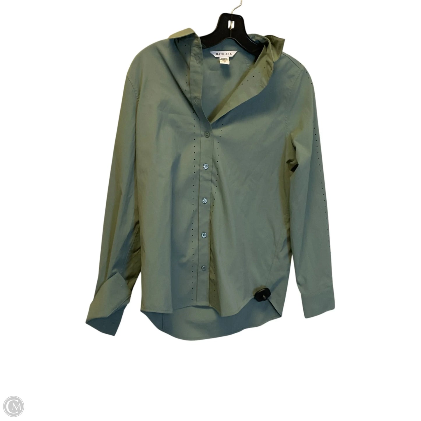 Top Long Sleeve By Athleta In Green, Size: Xs