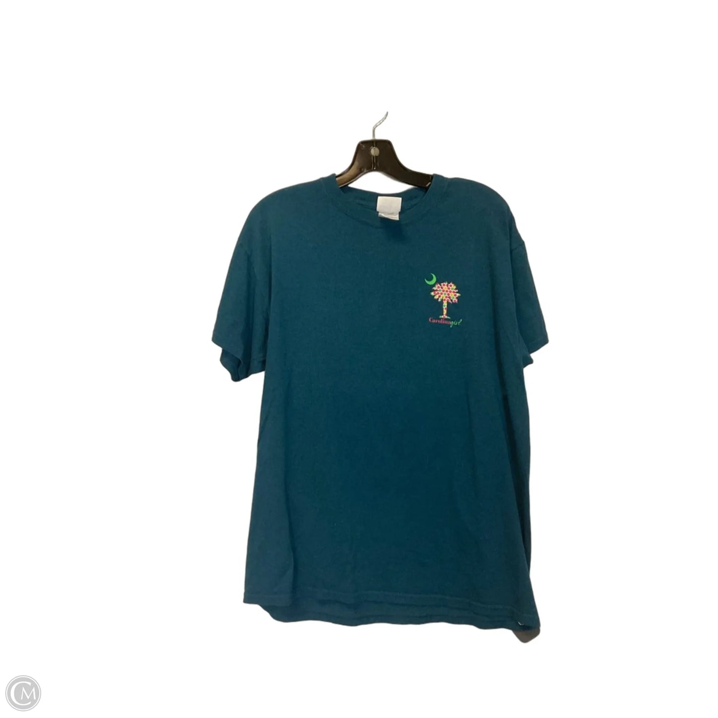 Top Short Sleeve Basic By Clothes Mentor In Aqua, Size: L