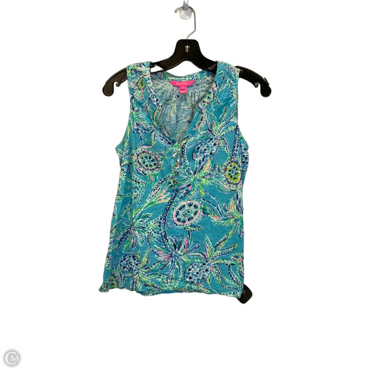 Top Sleeveless Designer By Lilly Pulitzer In Blue, Size: S