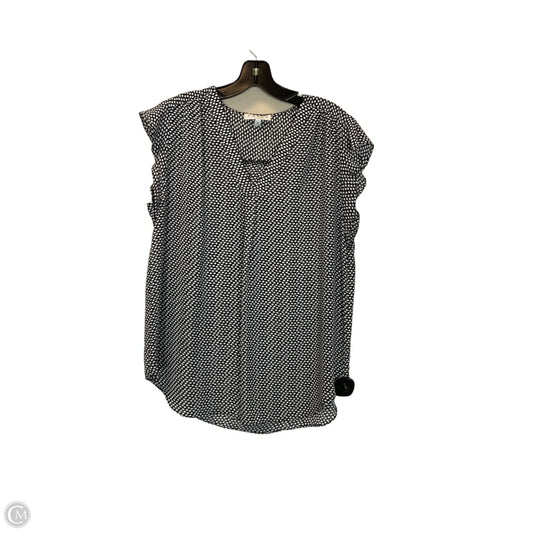 Top Sleeveless By Chaus In Black & White, Size: M