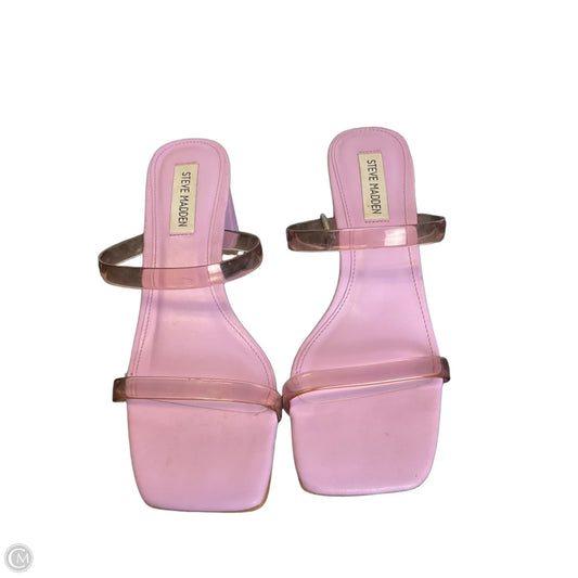 Sandals Heels Block By Steve Madden In Purple, Size: 7