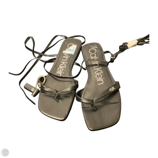 Sandals Flats By Calvin Klein In Black, Size: 7.5