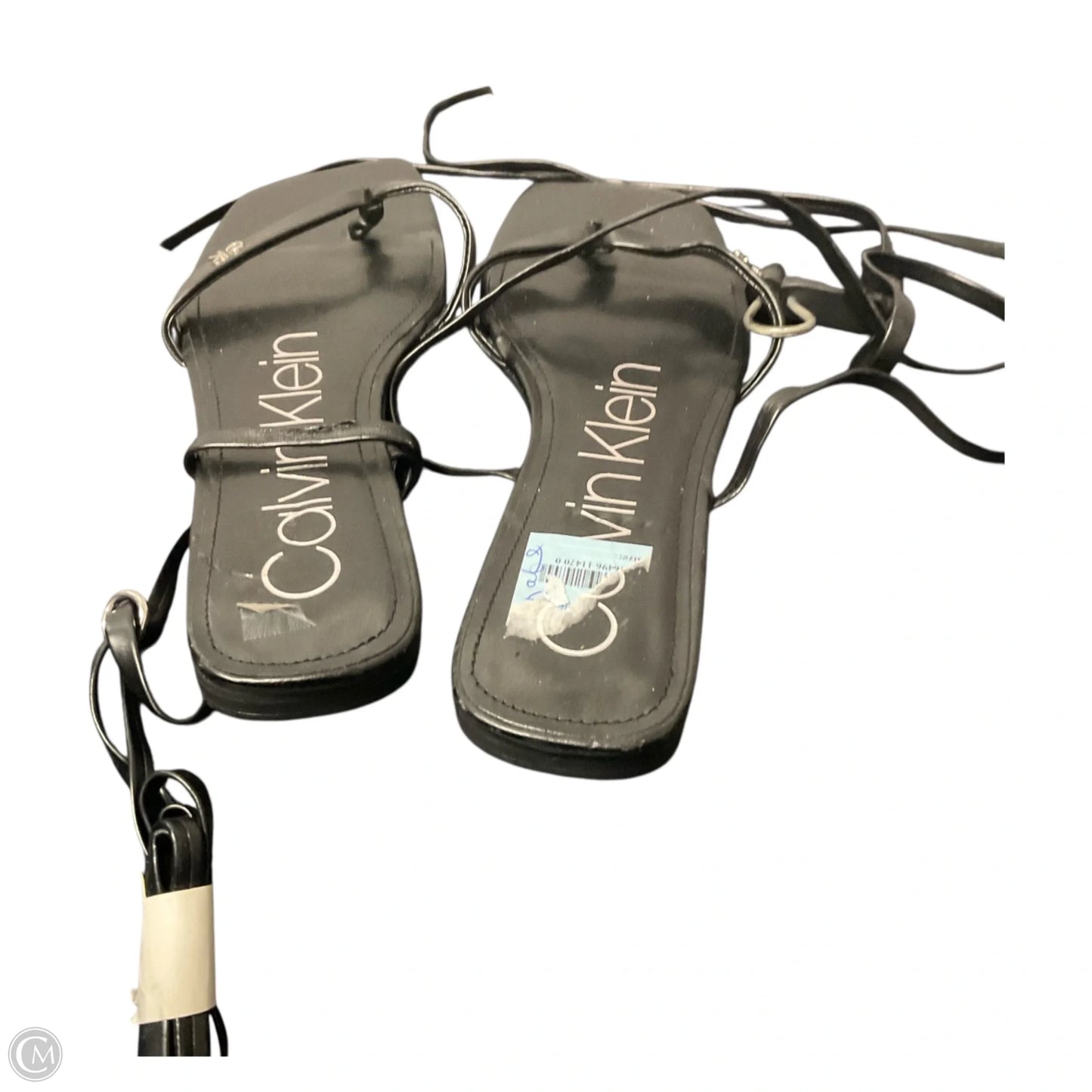 Sandals Flats By Calvin Klein In Black, Size: 7.5