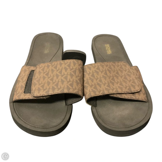Sandals Flats By Michael By Michael Kors In Black & Brown, Size: 9