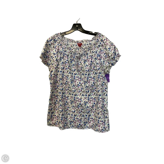 Top Short Sleeve By Merona In Floral Print, Size: L