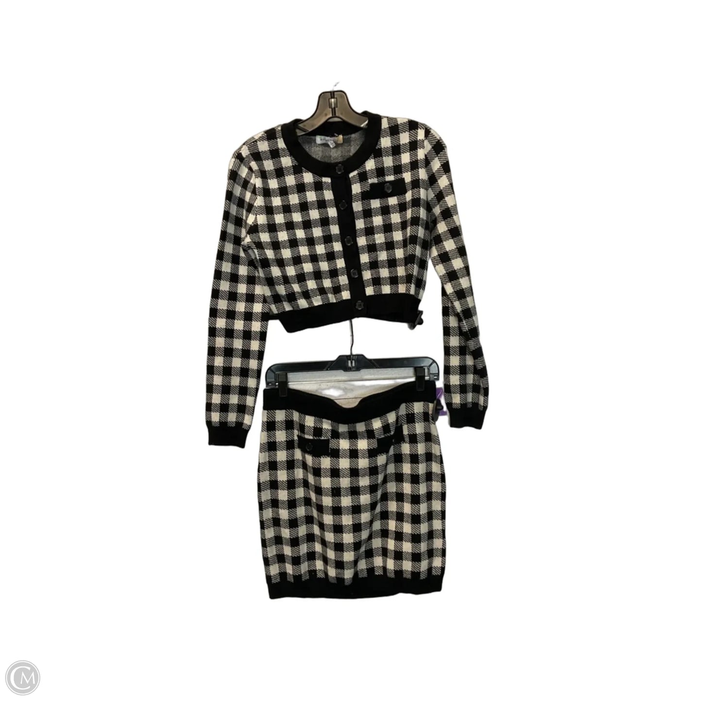 Skirt Set 2pc By Clothes Mentor In Black & White, Size: L