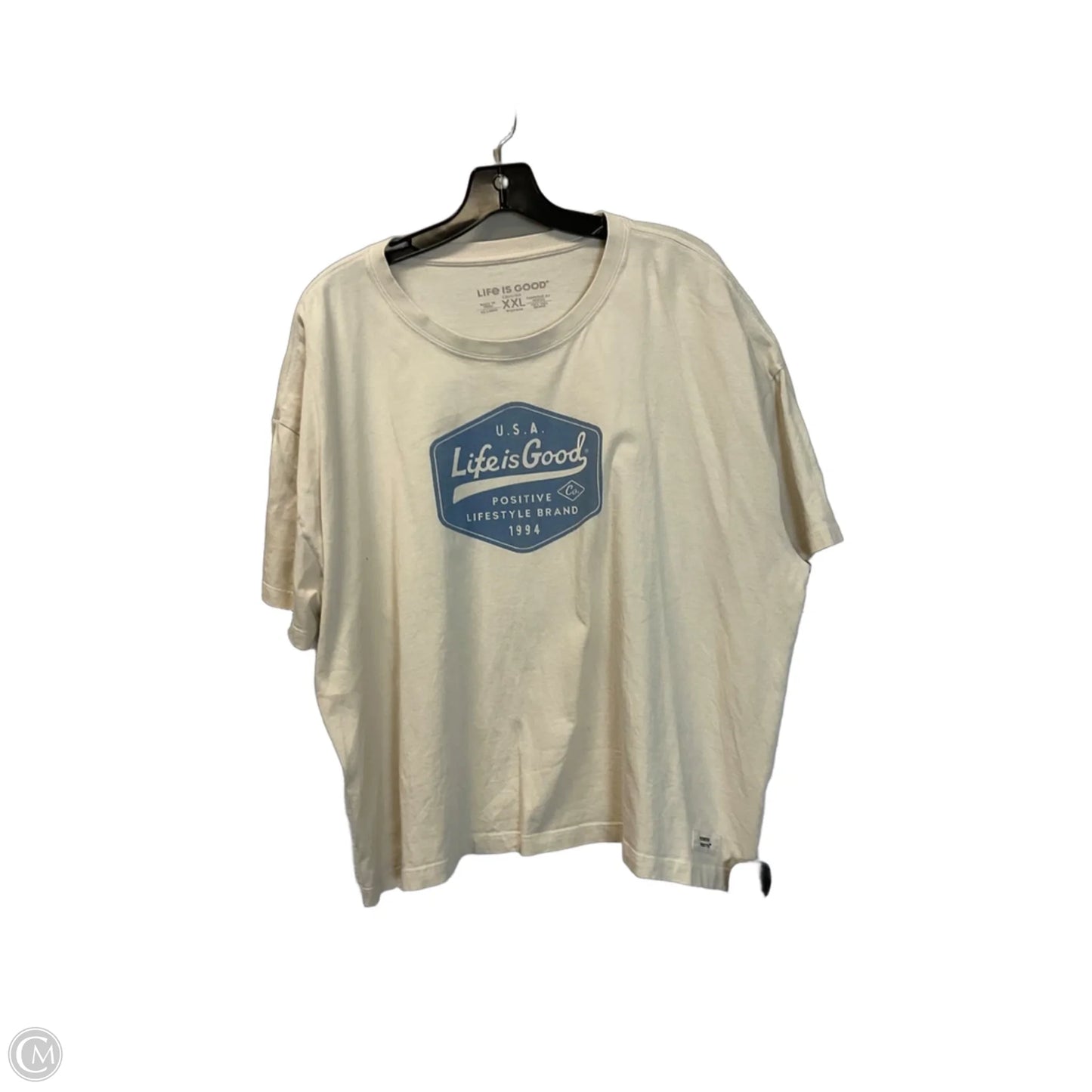 Top Short Sleeve Basic By Life Is Good In Cream, Size: Xxl