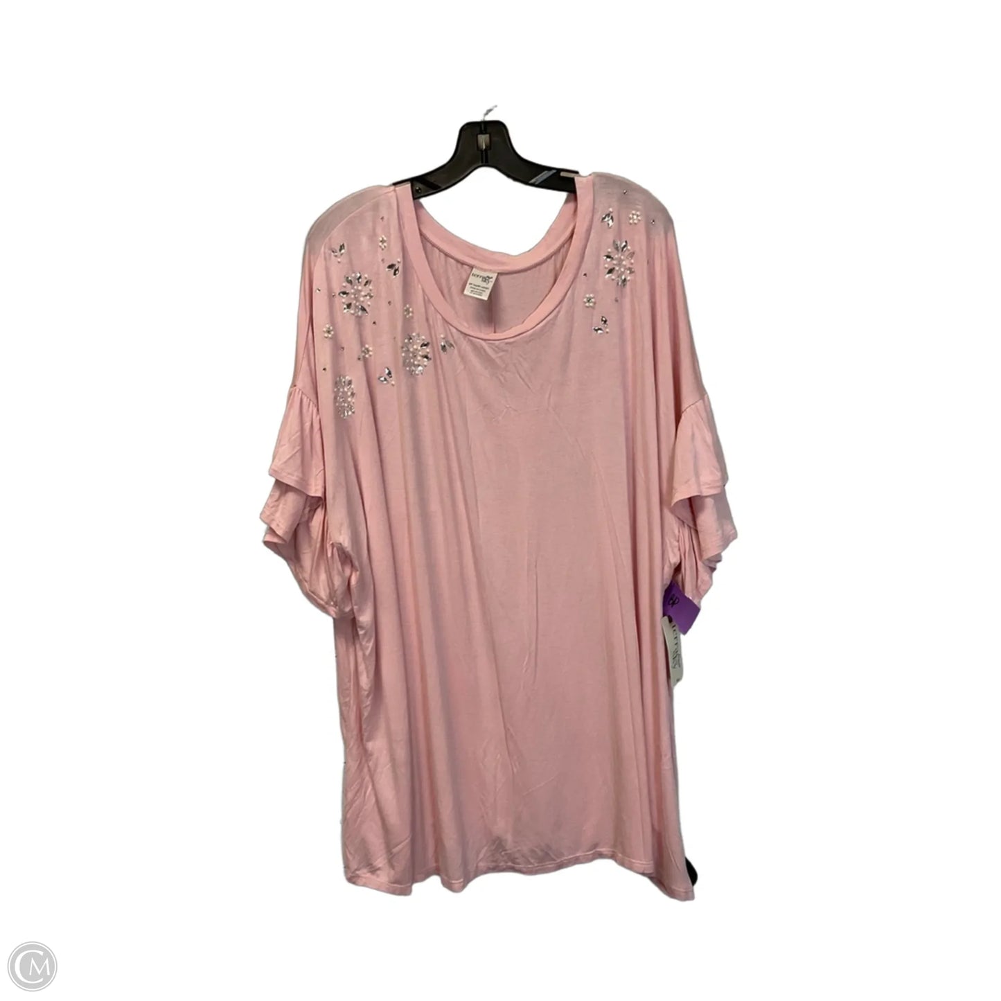 Top Short Sleeve By Terra & Sky In Pink, Size: 3x