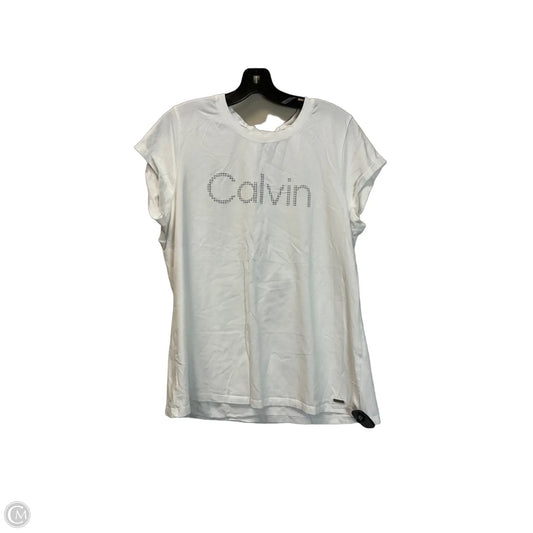 Top Short Sleeve By Calvin Klein In White, Size: Xl