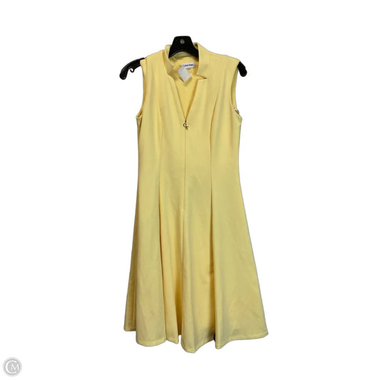 Dress Casual Short By Calvin Klein In Yellow, Size: 4