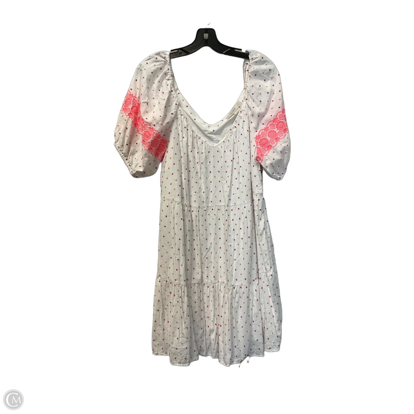 Dress Casual Short By Loft In Pink & White, Size: L