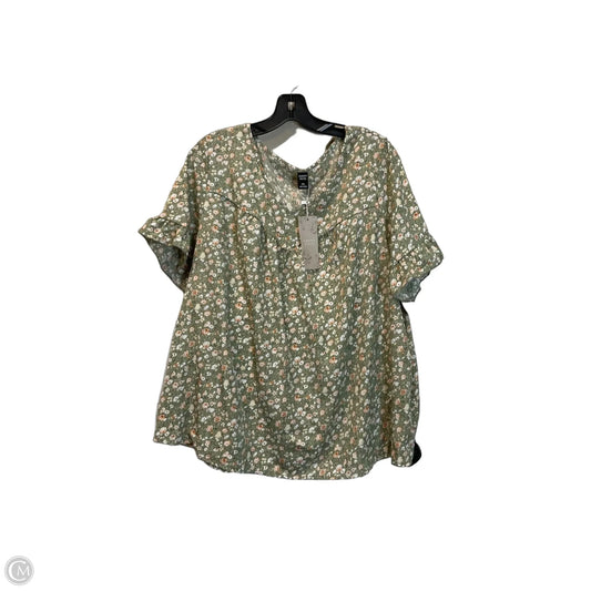 Top Short Sleeve By Emery Rose In Green, Size: 2x