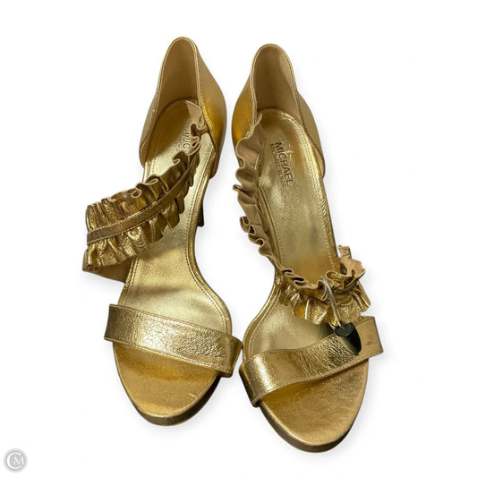 Sandals Designer By Michael Kors In Gold, Size: 8.5