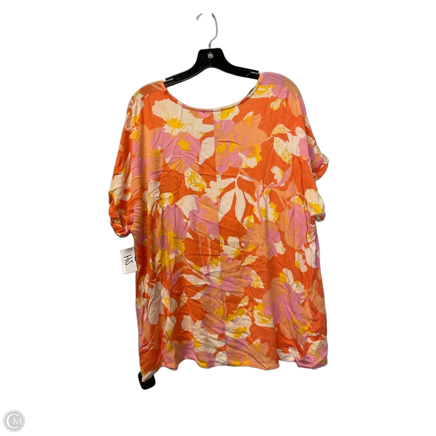 Top Short Sleeve By Cotton Bleu In Orange, Size: Xl