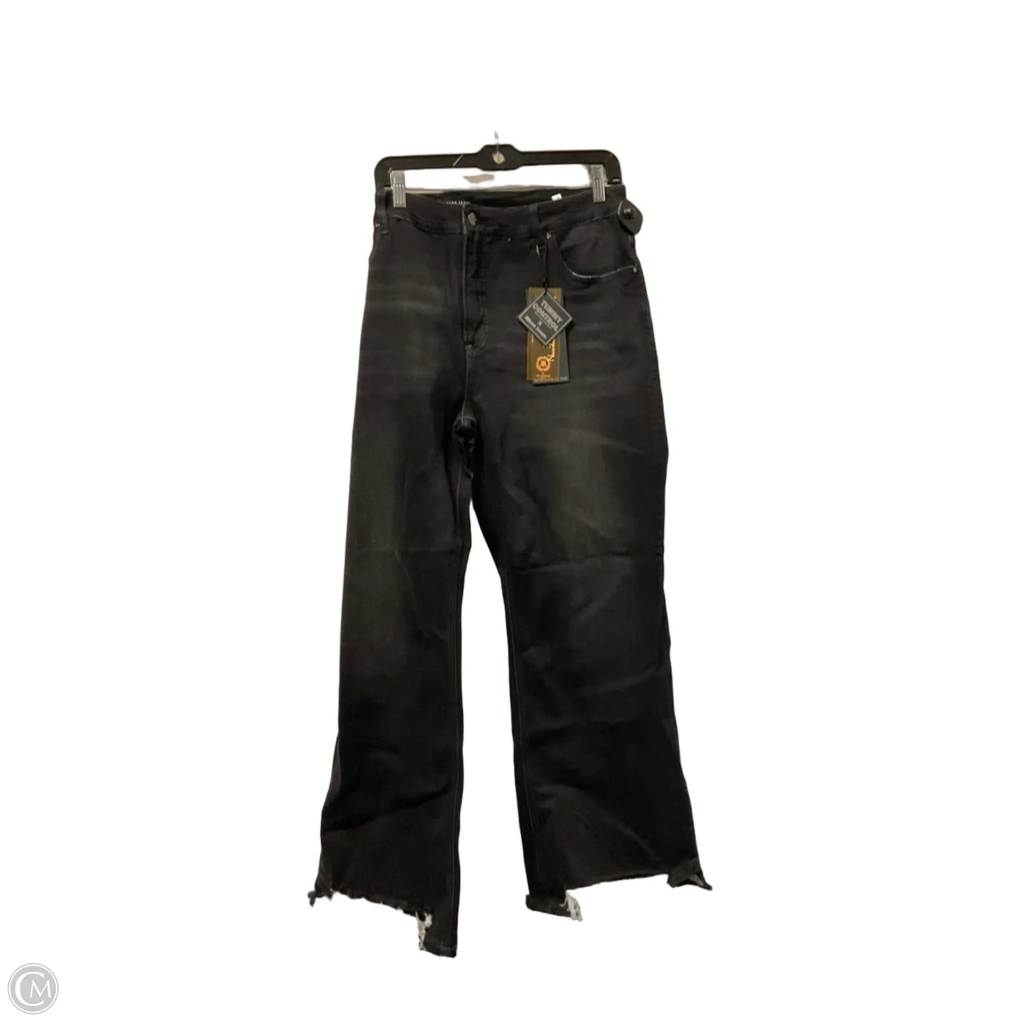 Jeans Straight By Risen In Black Denim, Size: 3x