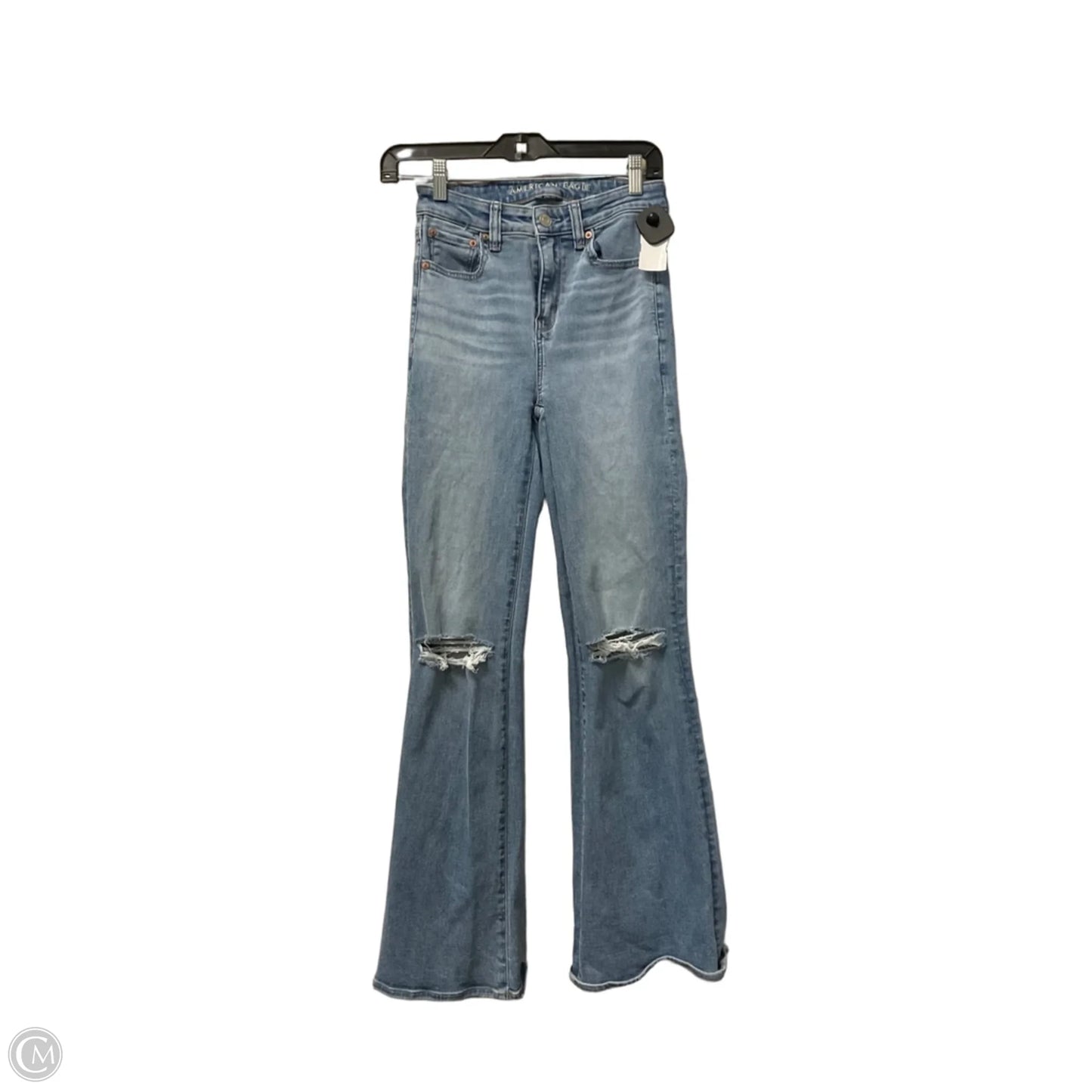 Jeans Flared By American Eagle In Blue Denim, Size: 0