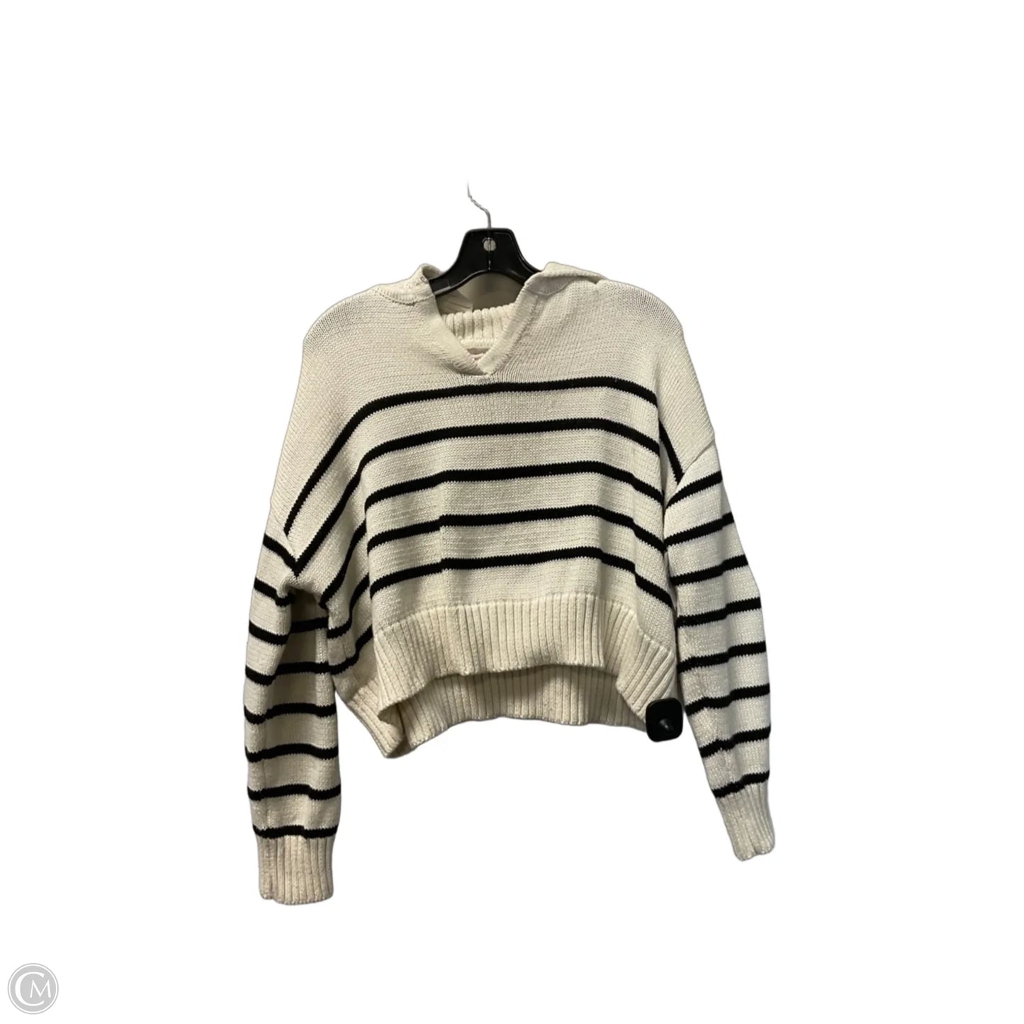 Sweater By Clothes Mentor In Black & Cream, Size: M