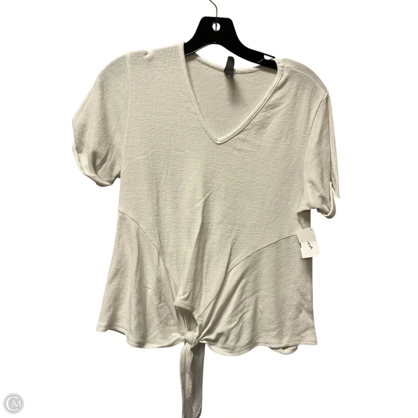 Top Short Sleeve By Alya In White, Size: M
