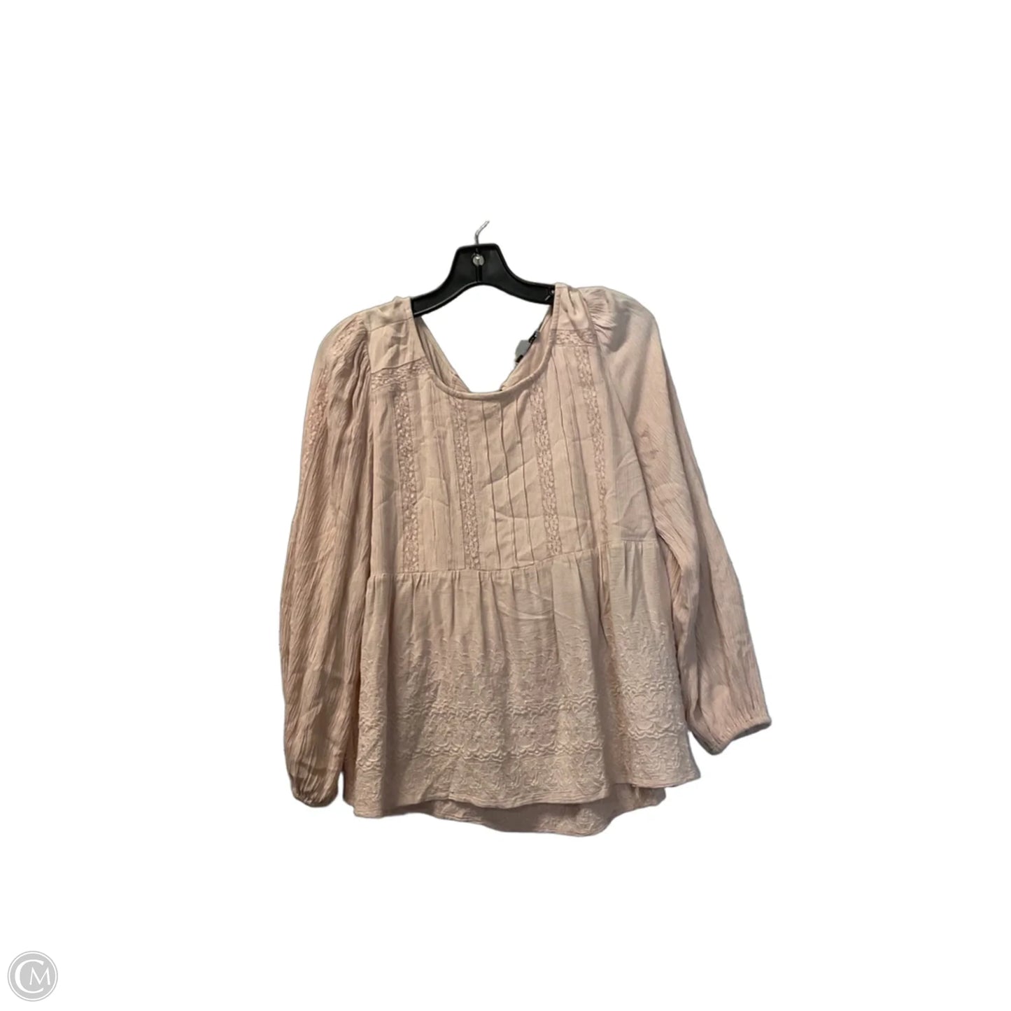 Top Long Sleeve By American Eagle In Pink, Size: S