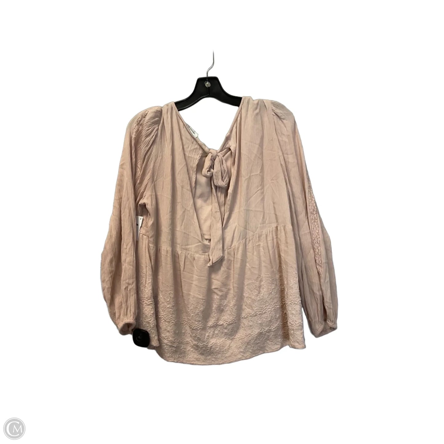 Top Long Sleeve By American Eagle In Pink, Size: S
