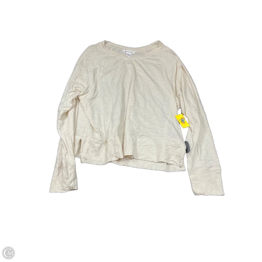 Athletic Top Long Sleeve Collar By Athleta In Cream, Size: L