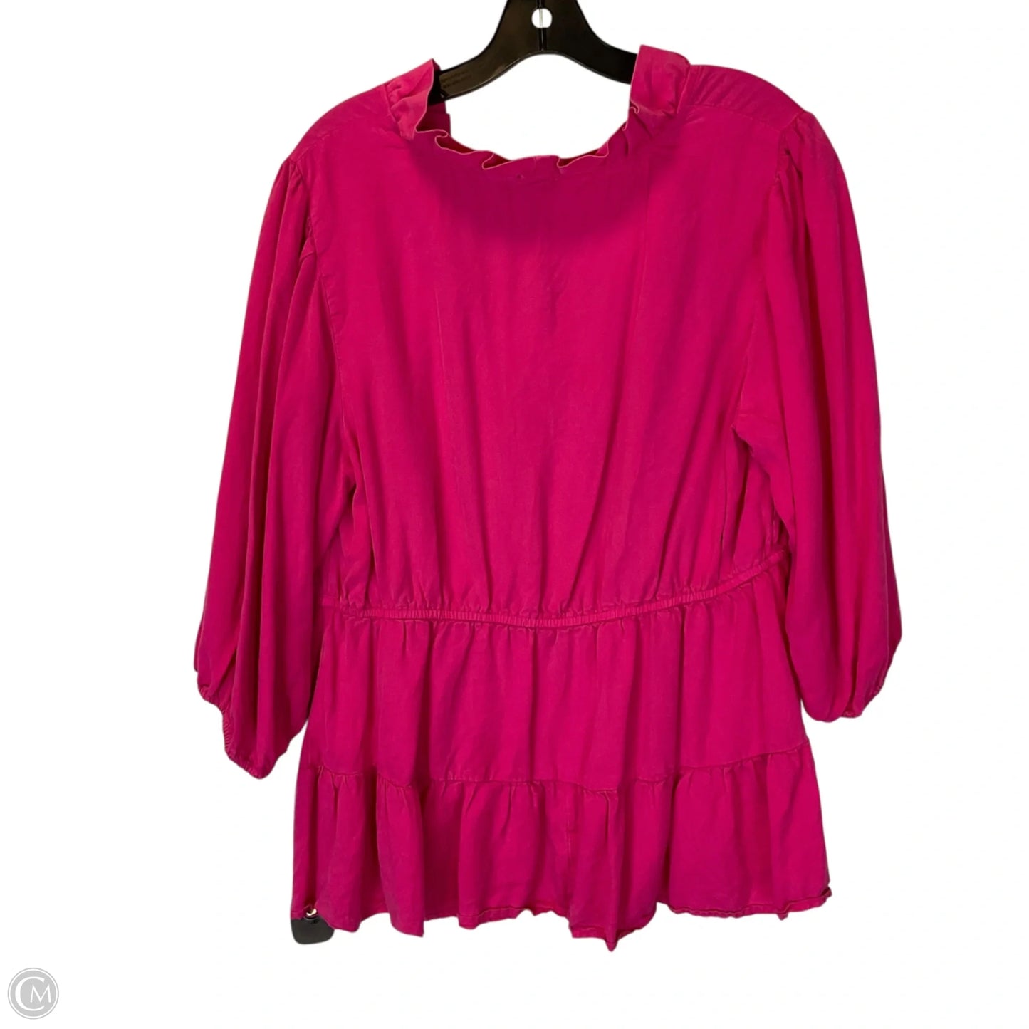 Top 3/4 Sleeve By Crown And Ivy In Pink, Size: 1x