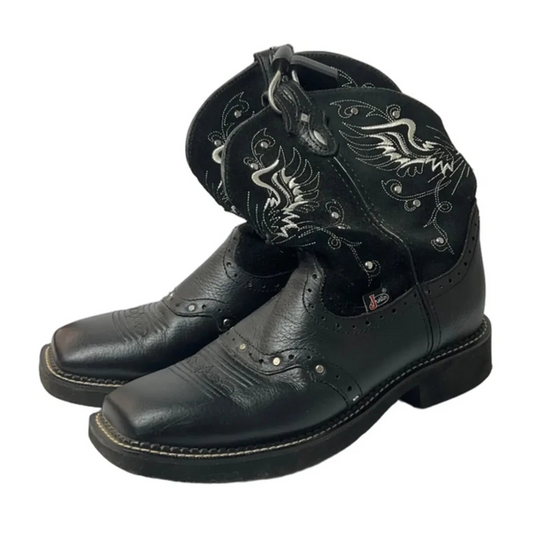 Boots Ankle Flats By Cma In Black, Size: 9