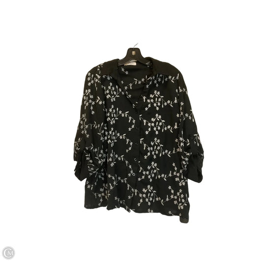 Top 3/4 Sleeve By Clothes Mentor In Black, Size: 2x