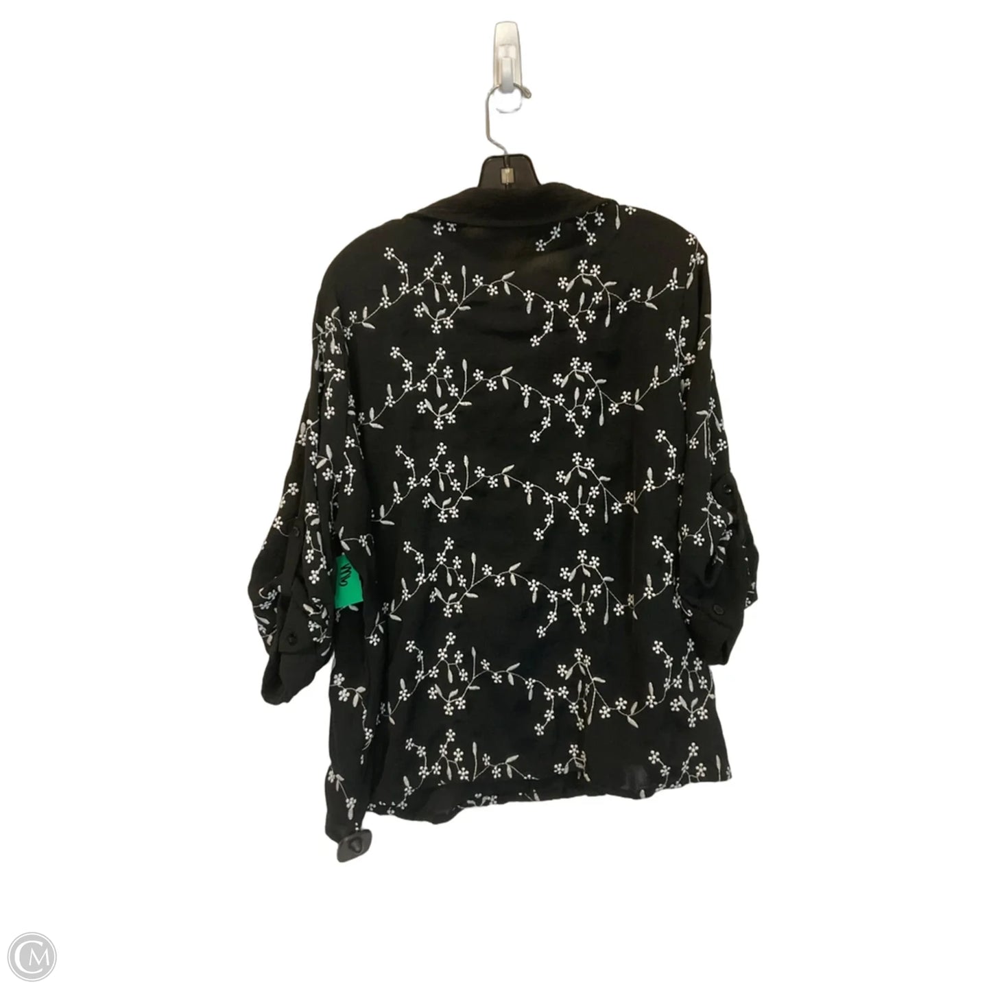 Top 3/4 Sleeve By Clothes Mentor In Black, Size: 2x