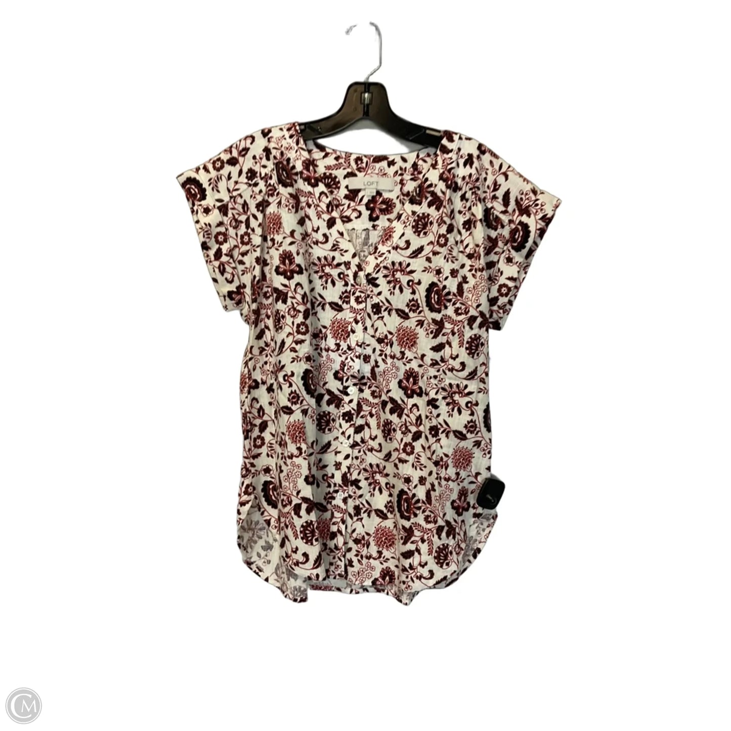 Top Short Sleeve By Loft In Beige, Size: S