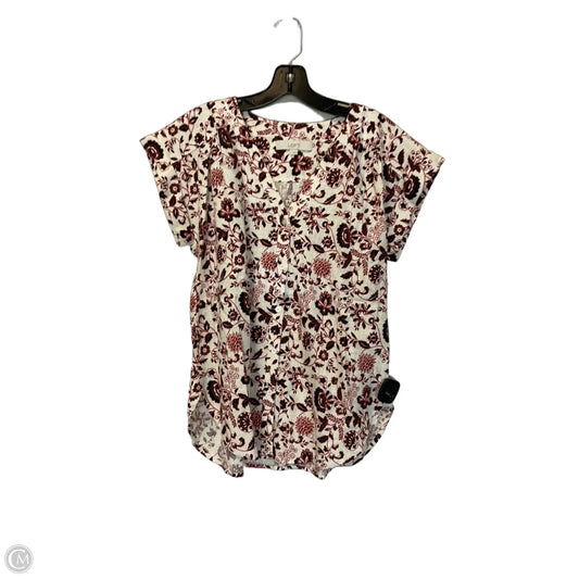 Top Short Sleeve By Loft In Beige, Size: S