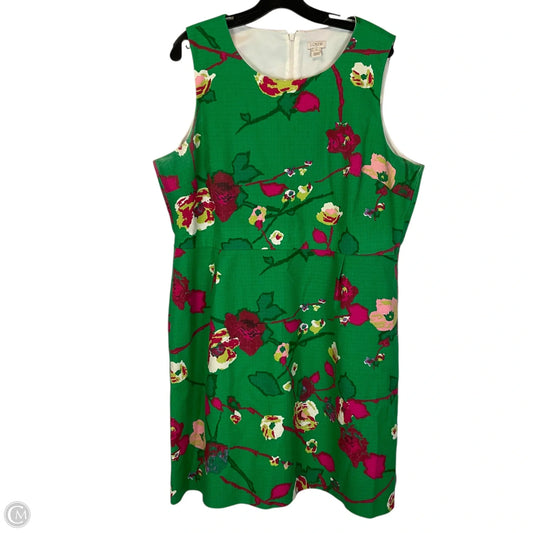 Dress Casual Midi By J. Crew In Green & Pink, Size: 20