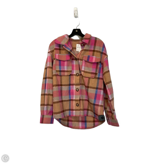 Jacket Shirt By Anthropologie In Brown & Pink, Size: Xs