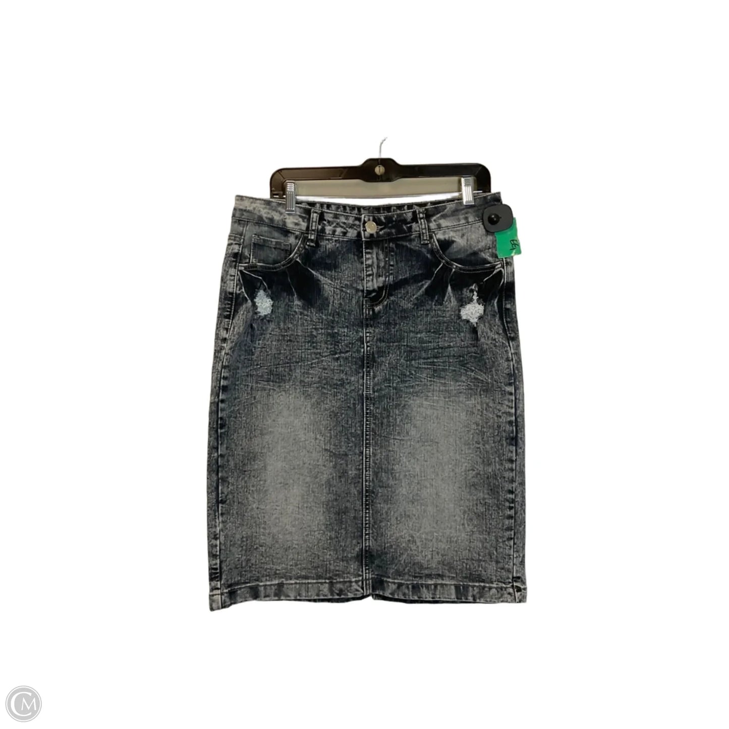 Skirt Midi By Clothes Mentor In Blue Denim, Size: L