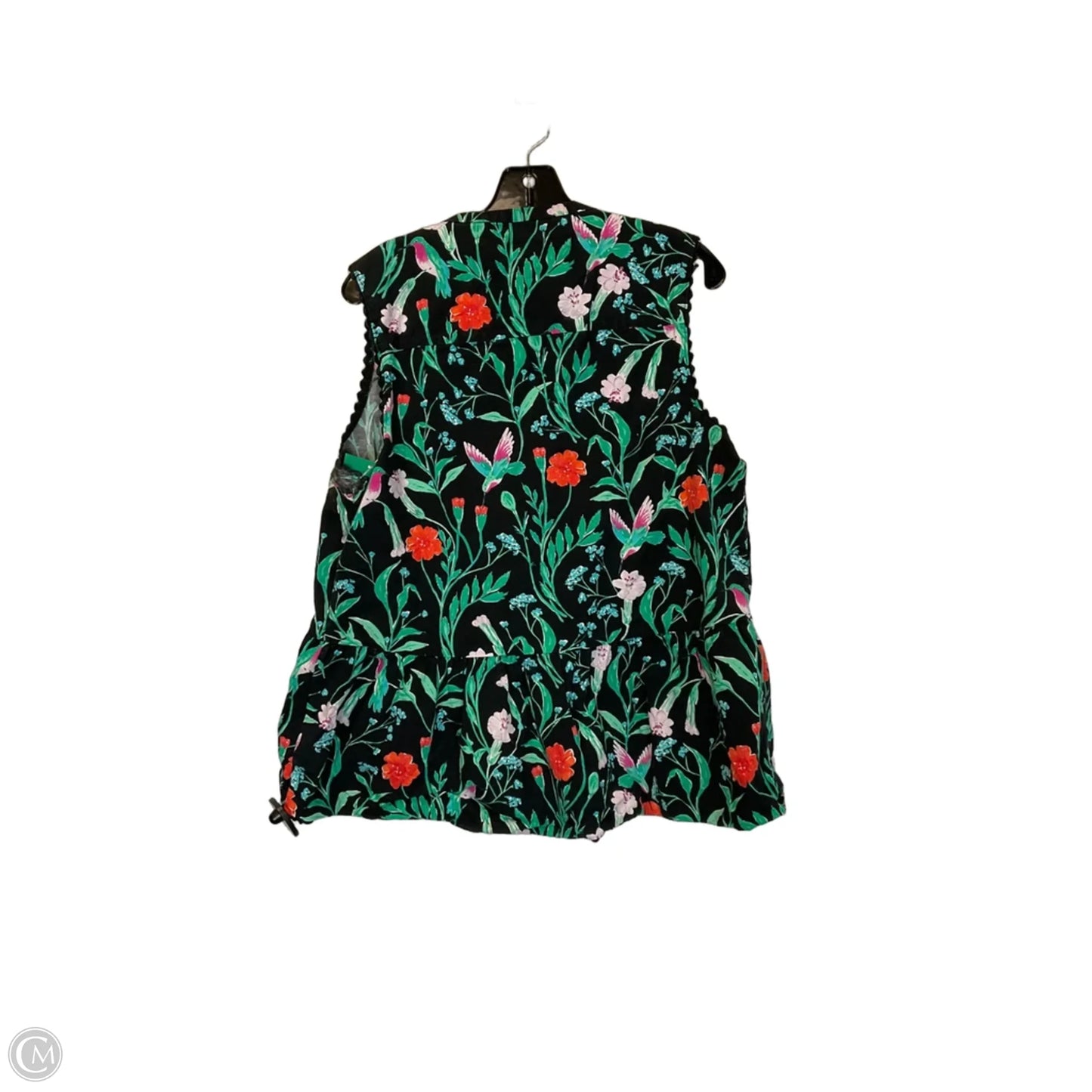 Top Sleeveless Designer By Kate Spade In Black & Green, Size: Xl