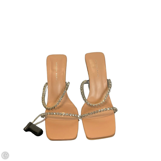 Shoes Heels Block By Azalea Wang In Silver & Tan, Size: 6