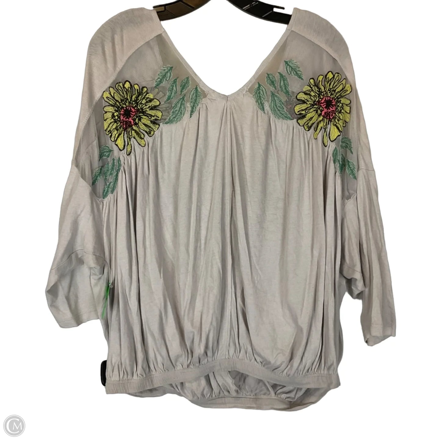 Top 3/4 Sleeve By Free People In Grey, Size: S