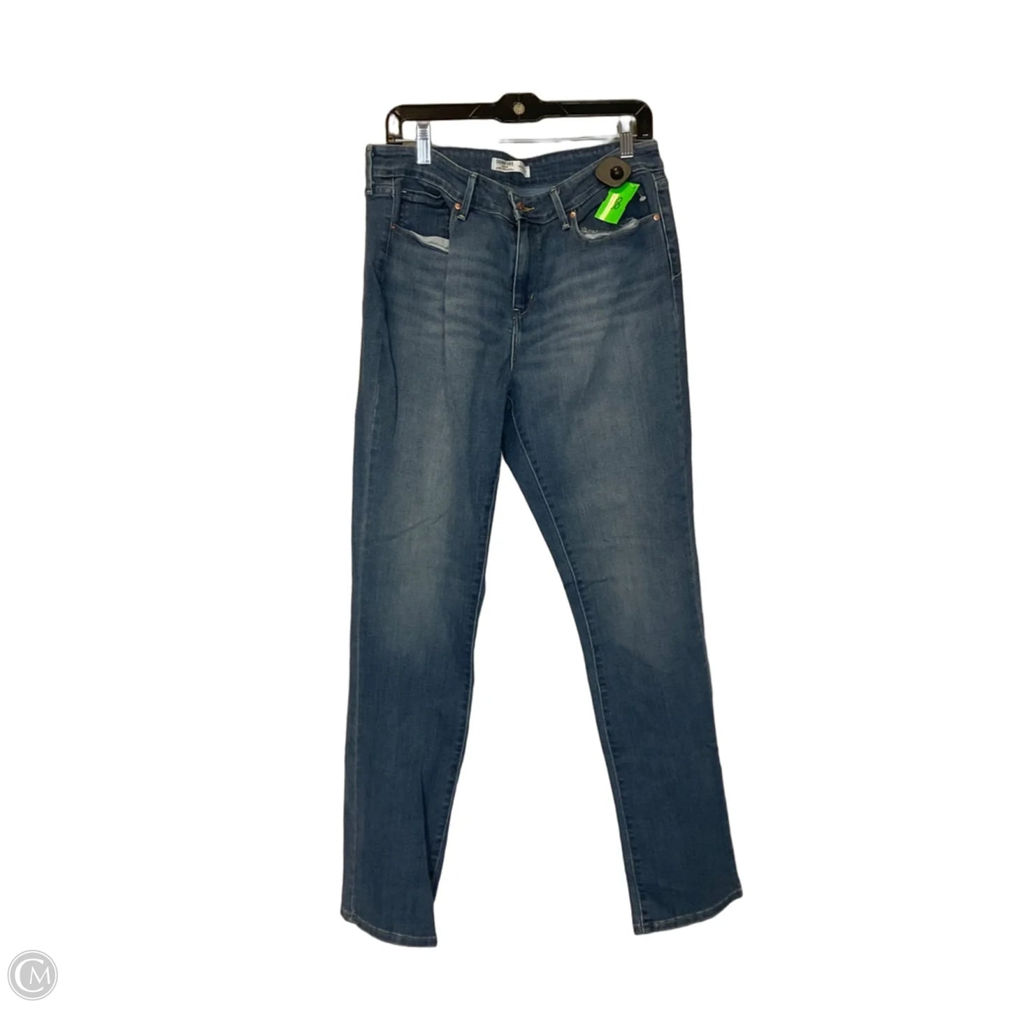 Jeans Straight By Levis In Blue Denim, Size: 14