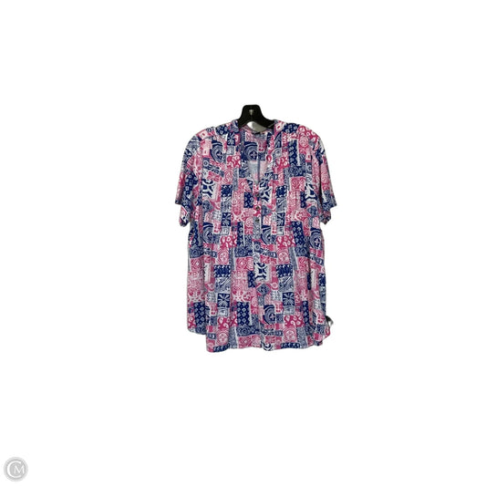 Top Short Sleeve By Clothes Mentor In Blue & Pink, Size: Xl