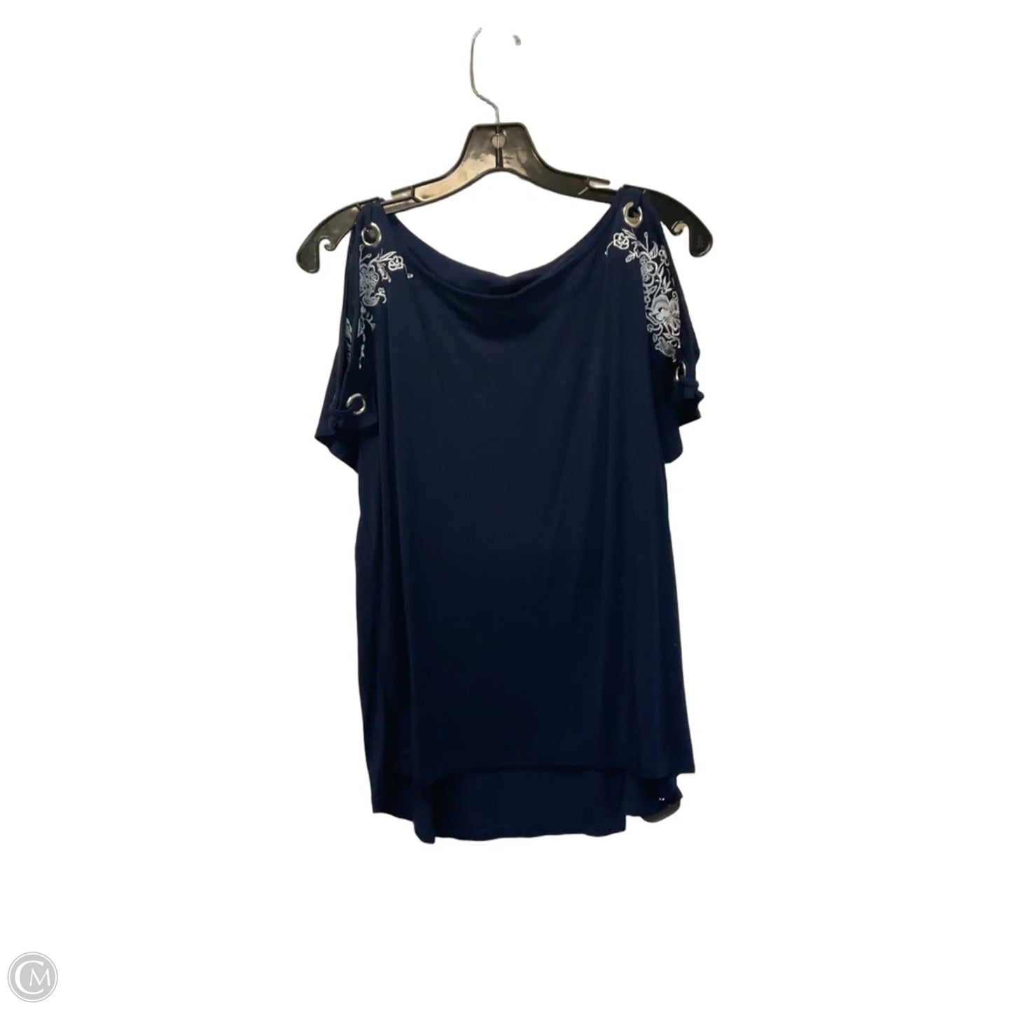 Top Short Sleeve By Cable And Gauge In Navy, Size: M