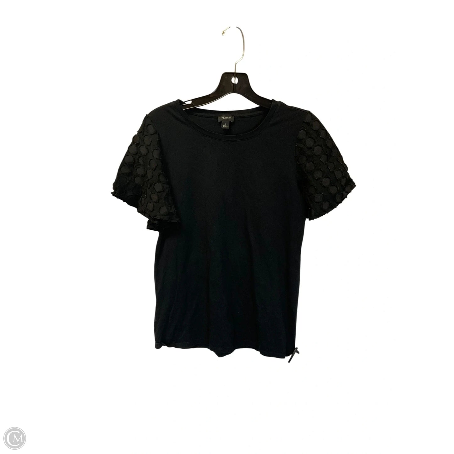 Top Short Sleeve By Ann Taylor In Black, Size: S