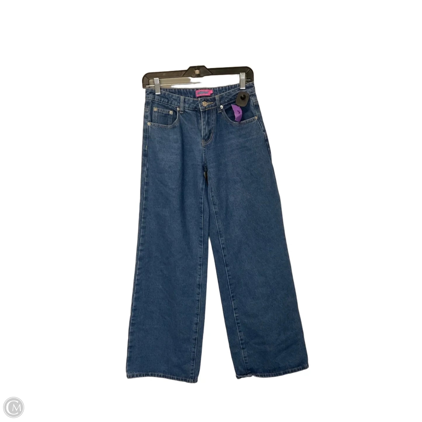 Jeans Wide Leg By Edikted In Blue Denim, Size: Xs