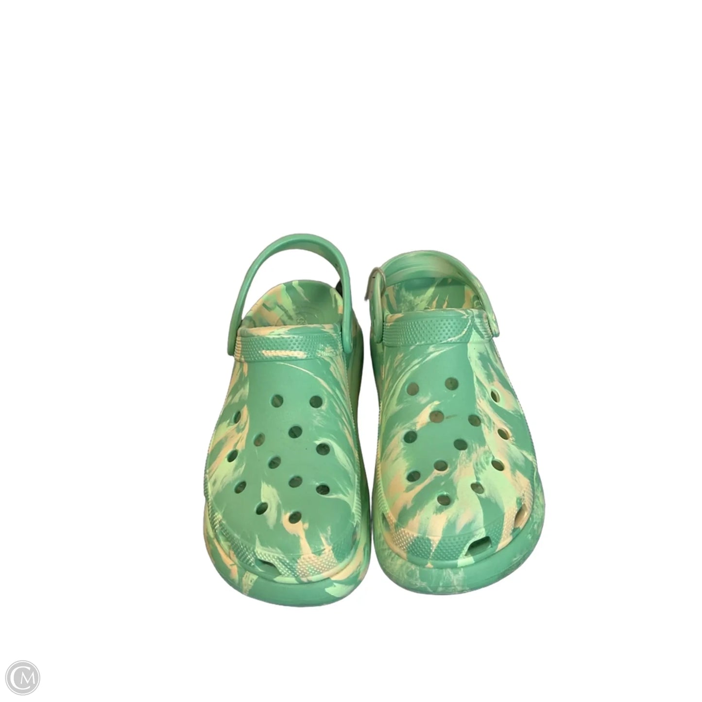 Shoes Flats By Crocs In Green, Size: 9