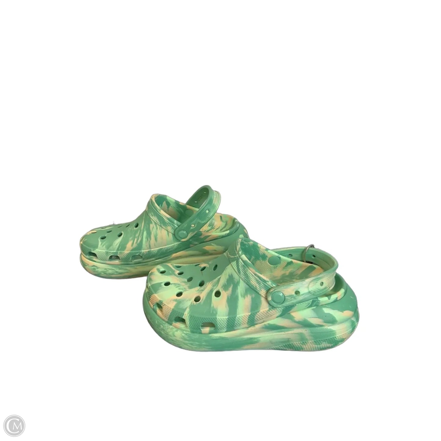 Shoes Flats By Crocs In Green, Size: 9