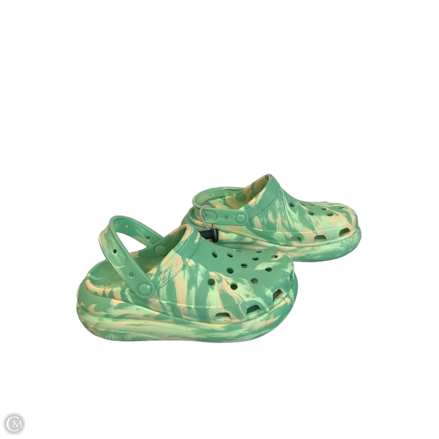 Shoes Flats By Crocs In Green, Size: 9